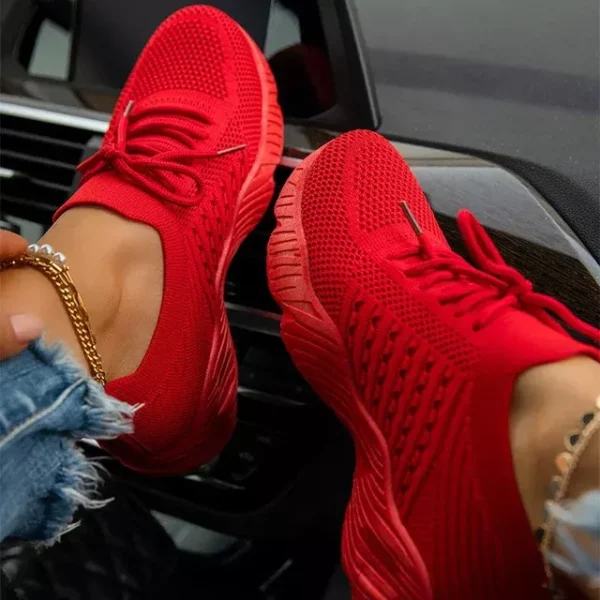 Women's Sneakers Breathable Casual Women Socks Shoes Lace Up Ladies Flats Female Spring