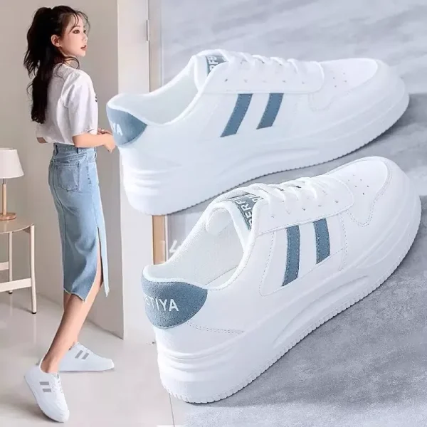 Versatile Casual Women's Shoes 2023 Autumn New Style Sporty Leather Sneakers Summer White Shoe Board