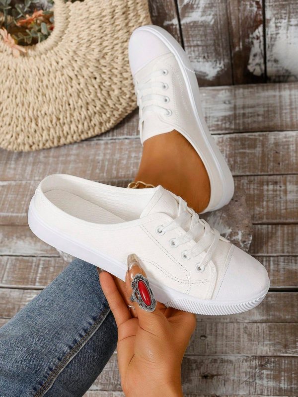 Khaki Butterfly Embroidery Plus Size Sport Shoes: Stylish & Comfortable Athletic Sneakers - White / US10