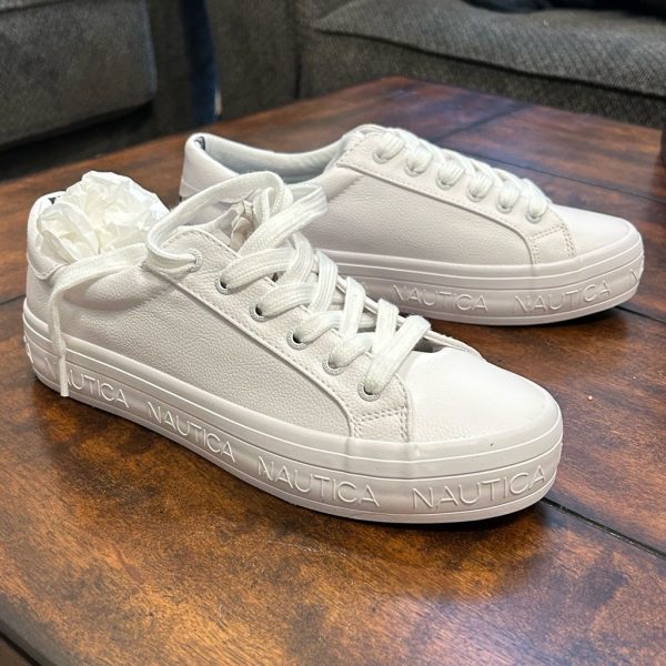 Nautica Shoes | Nautica Women Fashion Sneaker - Lace-Up Tennis Casual Shoes | Color: White | Size: 6.5