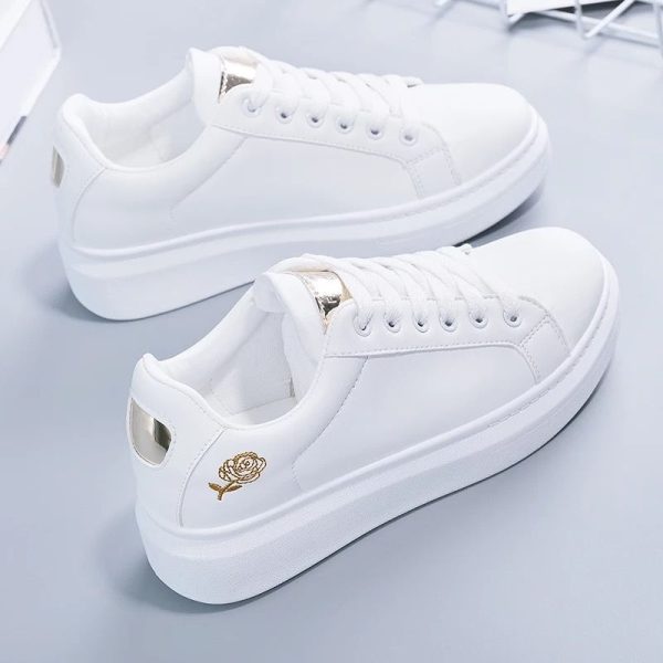 Zingj Zingj White Shoes Women's 2023 Autumn Style Ins Fashion Shoes Street Shooting Korean Version Of Online Celebrity Thick-Soled Comfortable Leather Casual Board Shoes In The Platinum List-40