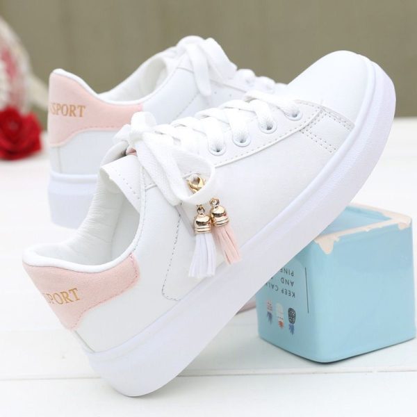 Women Sneaker Breathable Students Casual Shoes Sports for Girl Flat Mesh White Shoes Vulcanize