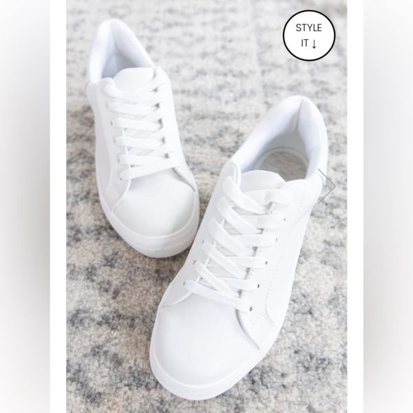 Pink Lily Shoes | Brand New, Never Worn, Size 11 Jenny Sneakers By Pink Lily | Color: White | Size: 11