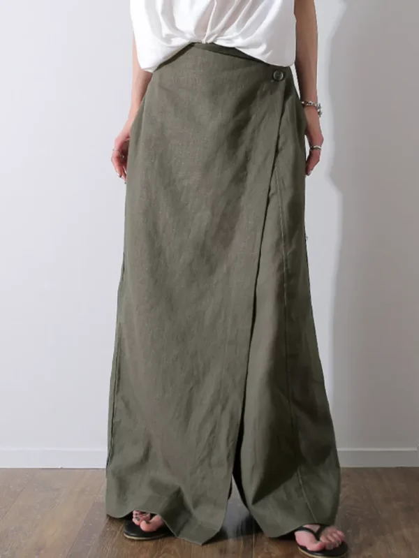 Lasaky - Chic and Minimalistic High-Waisted Wide Leg Pants with Button Detail