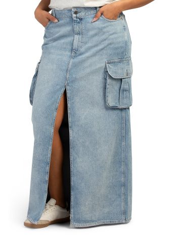 Plus Asra Maxi Denim Skirt For Women