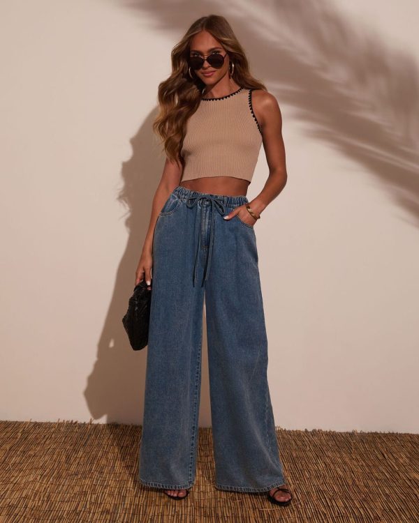 Seline Waist Tie Jeans - Denim / XS