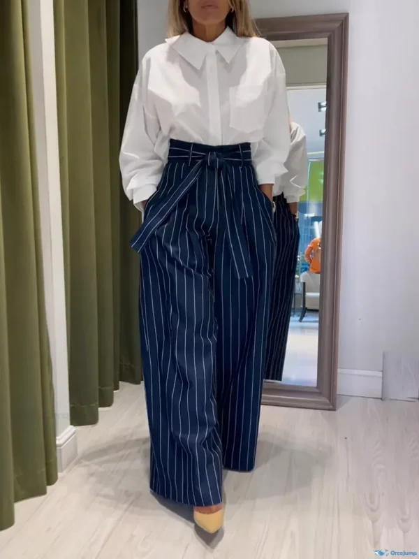OrcaJump – Contemporary Urban Regular Fit Striped Trousers