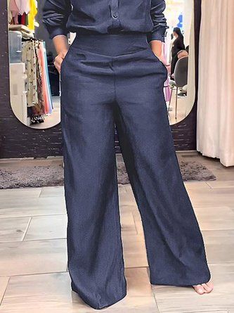 Women Plain All Season Urban High Waist Loose Commuting Denim H-Line Regular Jeans