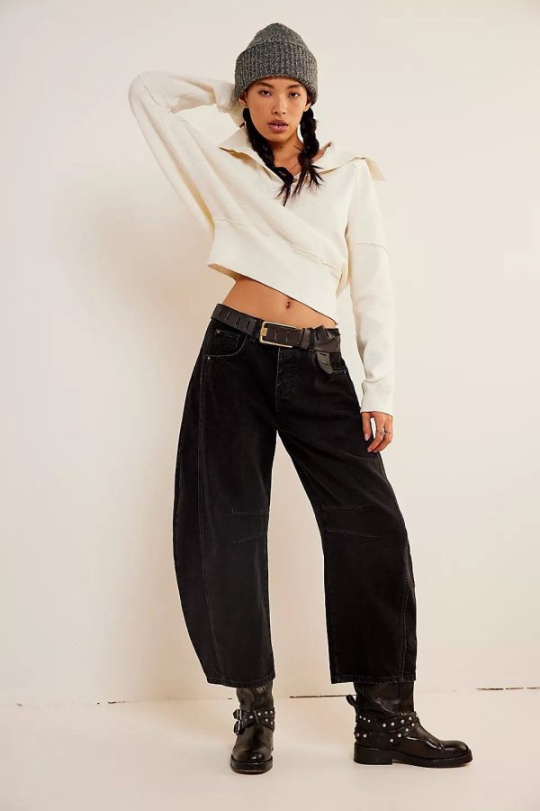 2025 Mid-Rise Barrel Jeans (BUY 2 Free Shipping) - Black / M(US8/10)