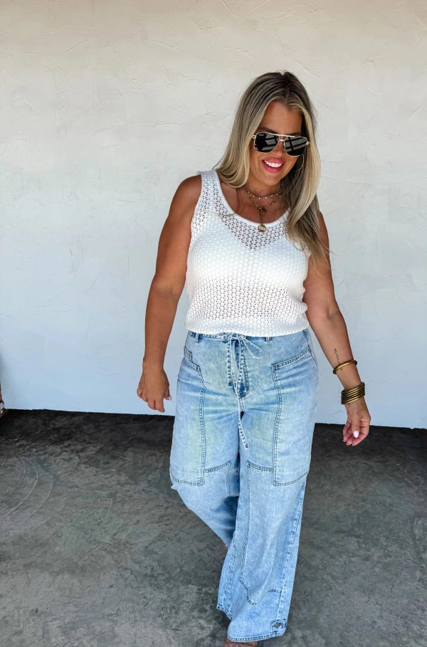 PREORDER- JOVIE TIE WAIST JEANS - 2XL