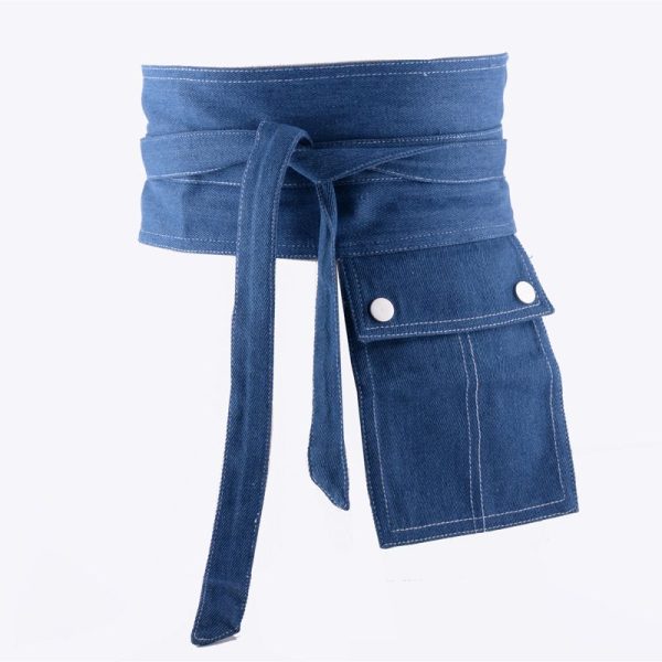 Women's Belt Denim Waist Belt for Women Casual Wide Corset Cummerbund Decorative Solid Color Ladies