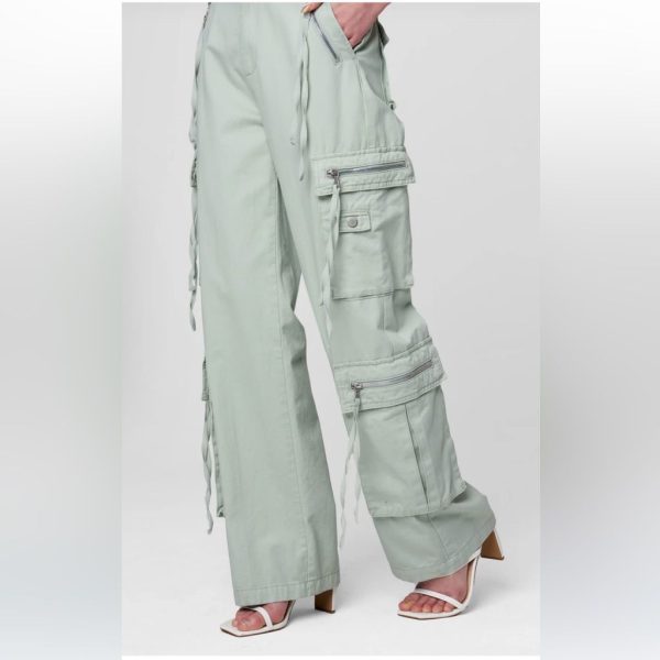 Blank Nyc Pants & Jumpsuits | Blank Nyc Zen Time Linen Cargo Pocket Pant | Color: Green/Tan | Size: 27