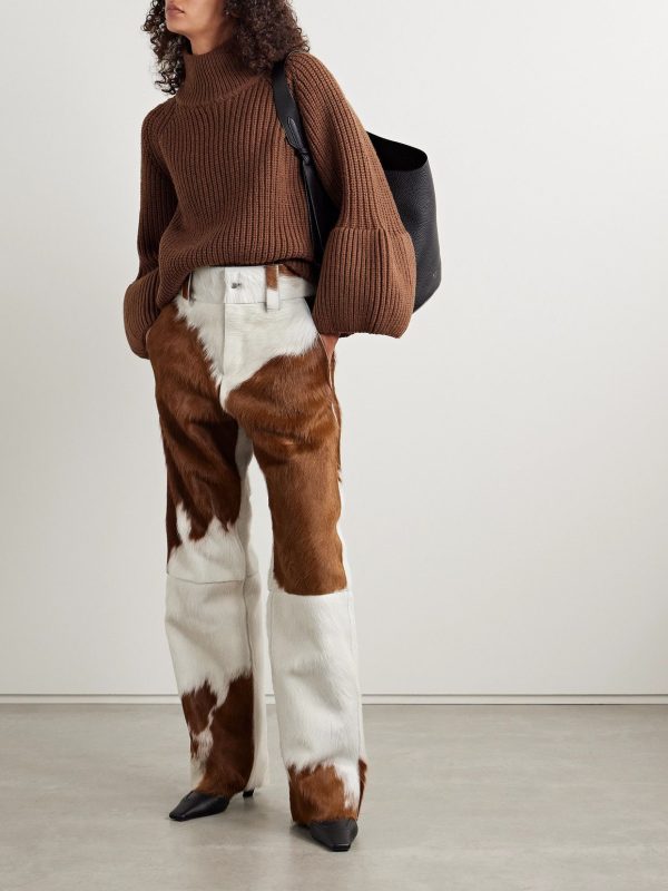 Cordova - Highlands Paneled Calf Hair Wide-leg Pants - Brown - x small