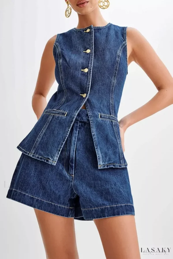 Lasaky - Easy-Care, Two-Piece Outfit with V-Neck and No Sleeves
