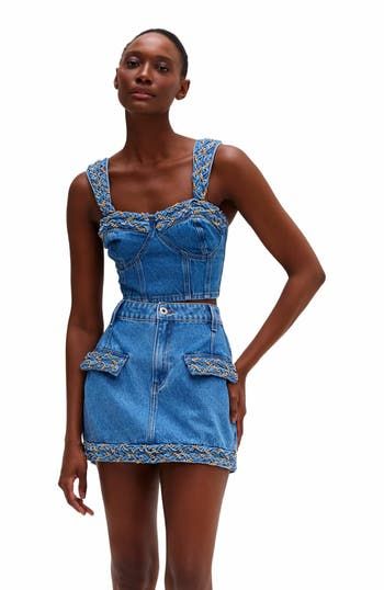 PatBO Braided Denim Mini Skirt at Nordstrom, Size 8