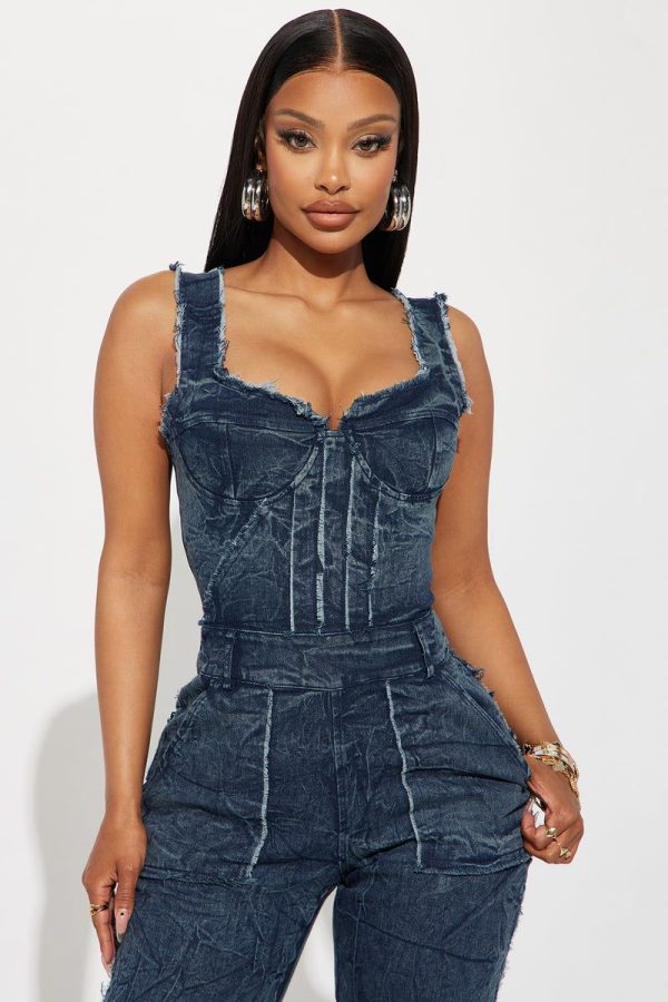 Trust Issues Denim Jumpsuit - Dark Wash | Fashion Nova