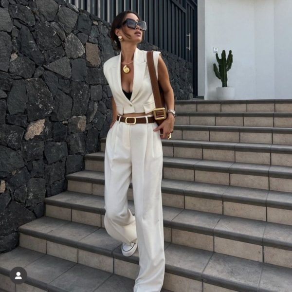 Zara Pants & Jumpsuits | Zara Wide Leg Pants With Darts | Color: Cream/White | Size: Various