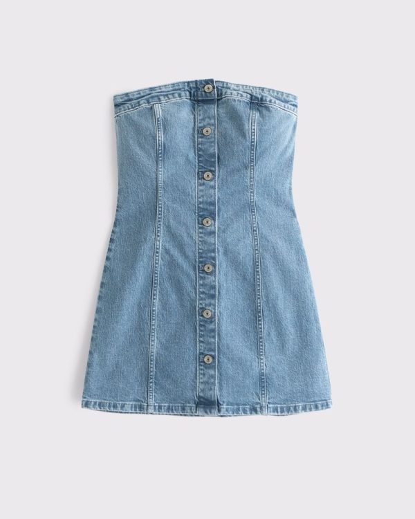 Women's The A&F Mara Strapless Denim Mini Dress | Women's Dresses & Jumpsuits | Abercrombie.com