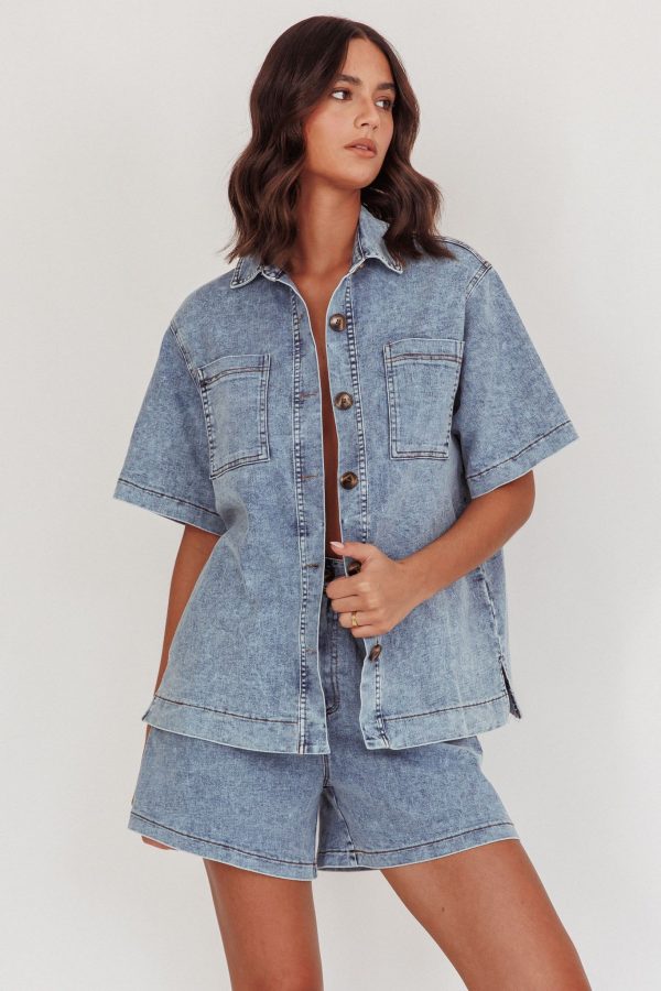 Ottawa Button Up Shirt Denim Blue - S