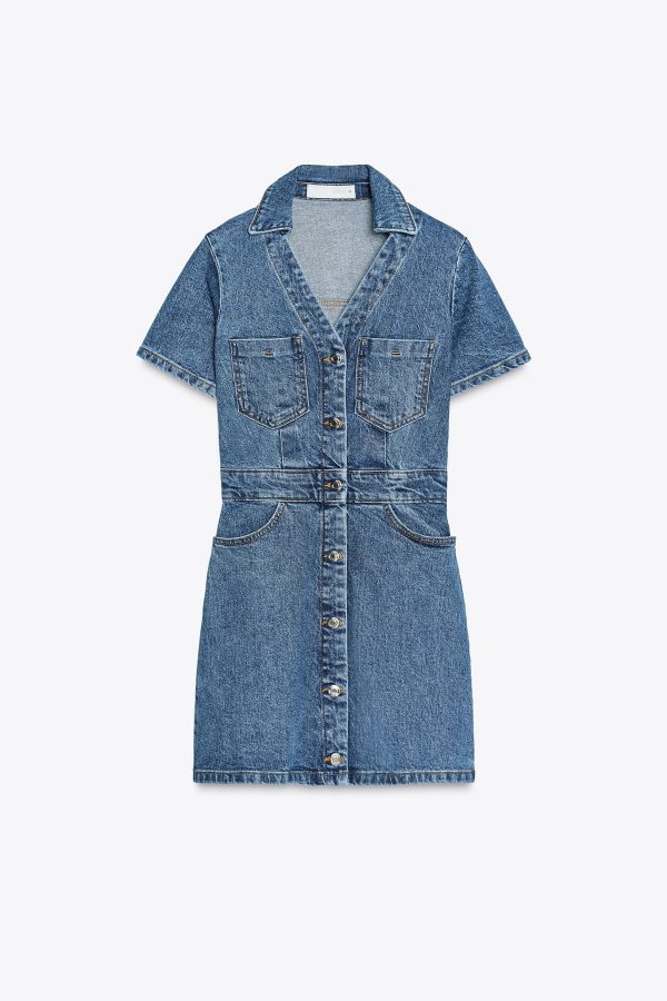 Z1975 MINI DENIM SHORT SLEEVE DRESS
