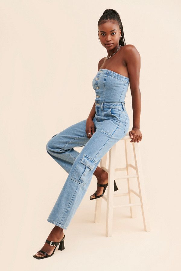 Cargo Strapless Jumpsuit