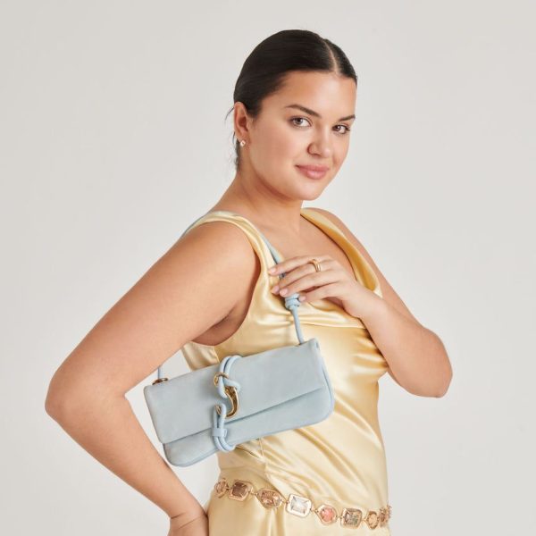 ALICE SHOULDER BAG BLUE SUEDE