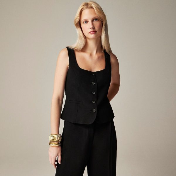Scoopneck Vest In Drapey Crepe