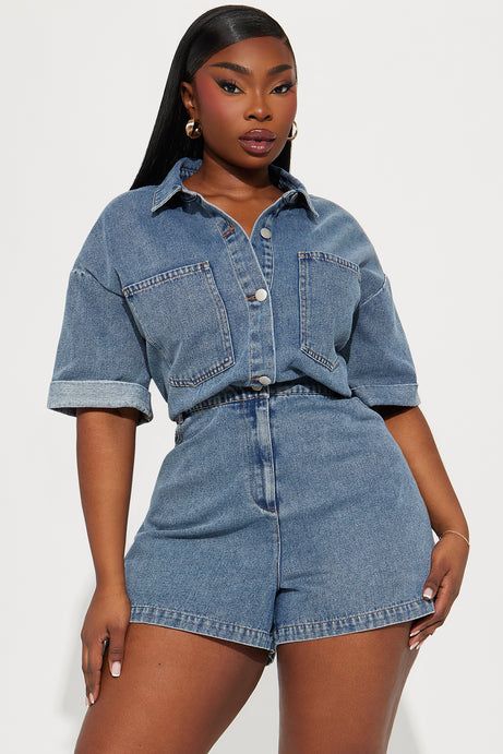 Everyday Denim Romper - Light Wash | Fashion Nova