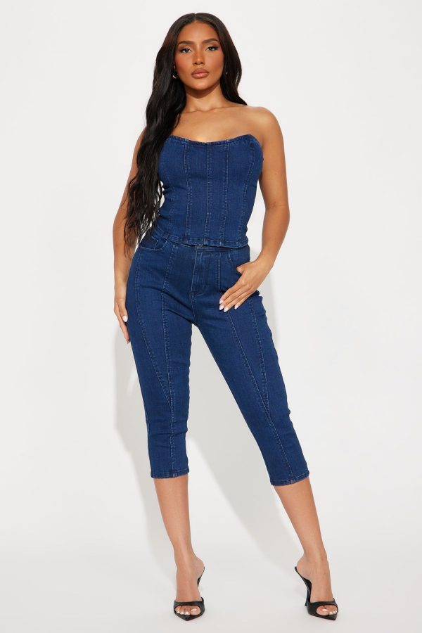 Carli Denim Pant Set - Dark Wash | Fashion Nova