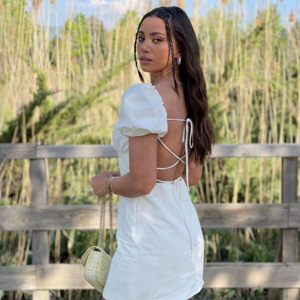Zara Dresses | Zara Laced Back Mini Dress, Only Large Left | Color: White | Size: M