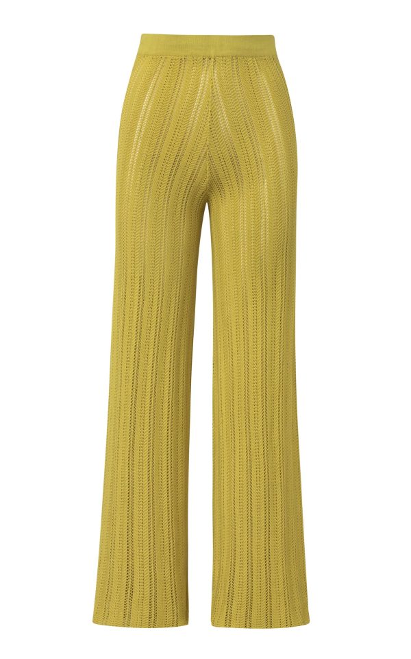 Baobab - Corsica Sheer Knit Wide-Leg Pants - Green - M - Only At Moda Operandi