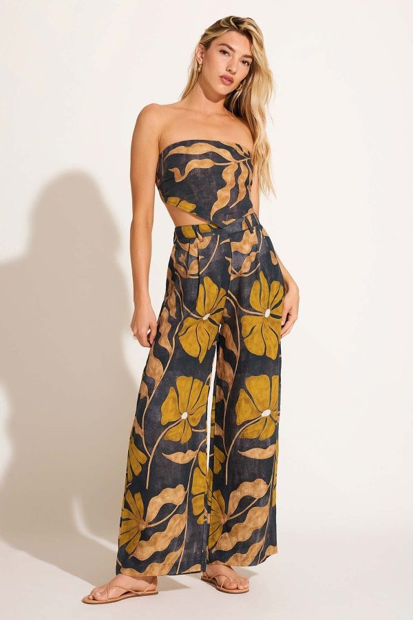 Vitamin A Women's Joni Scarf Top - Kelp Flower EcoLinen | Size: Large