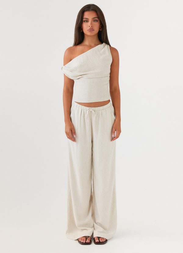Fresh Face Linen Pants - Oatmeal