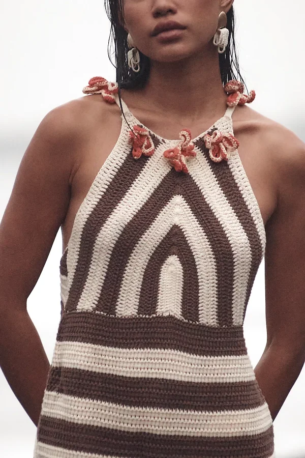 Stunning By Anthropologie Crochet Halter Mini Dress 2025
