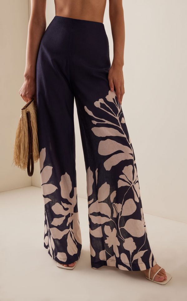 Stunning Preferida Botanical Linen-Blend Wide-Leg Pants 2025