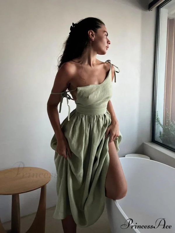 JOELLU Elegant MAXI DRESS - Light green / M