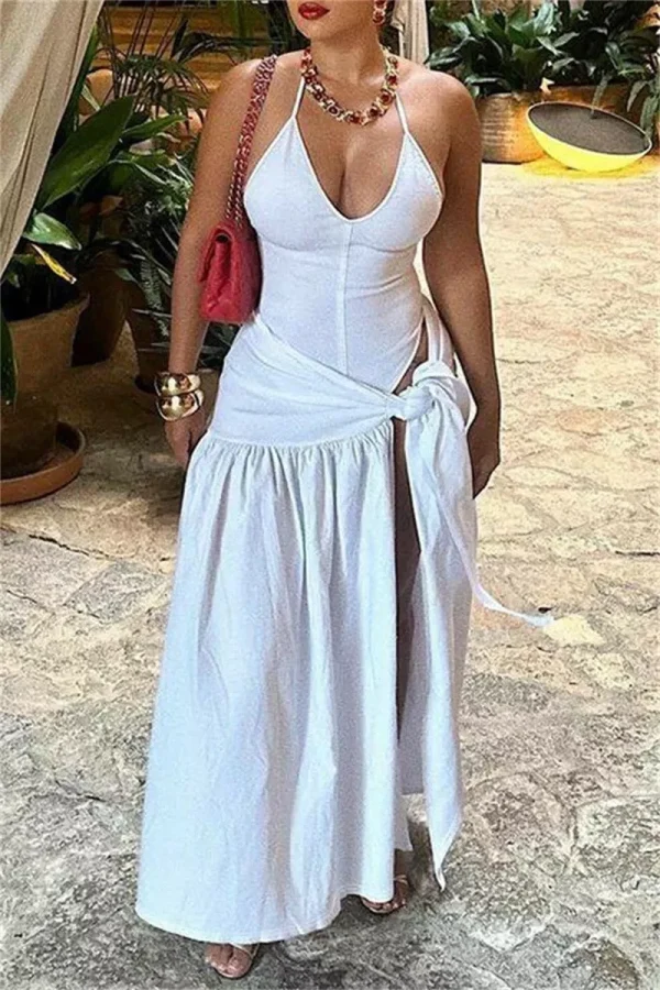 Lasaky - All-In-One Holiday Essentials - White Sleeveless Top and Maxi Skirt