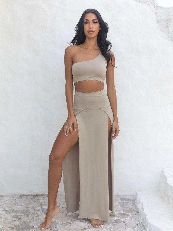 Cleopatra Slit Skirt - Egyptian Sand - M / Tall