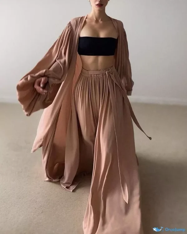 OrcaJump - Exquisite and Alluring Three-Piece Outerwear Ensemble - Pink, XXL