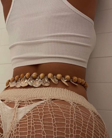 BERNA PECI JEWELRY Brown Tropical Seashell Body Chain