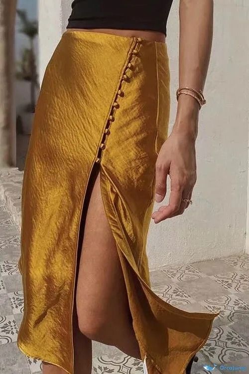 Orcajump – Two-Tone Satin Half-Length Skirt G