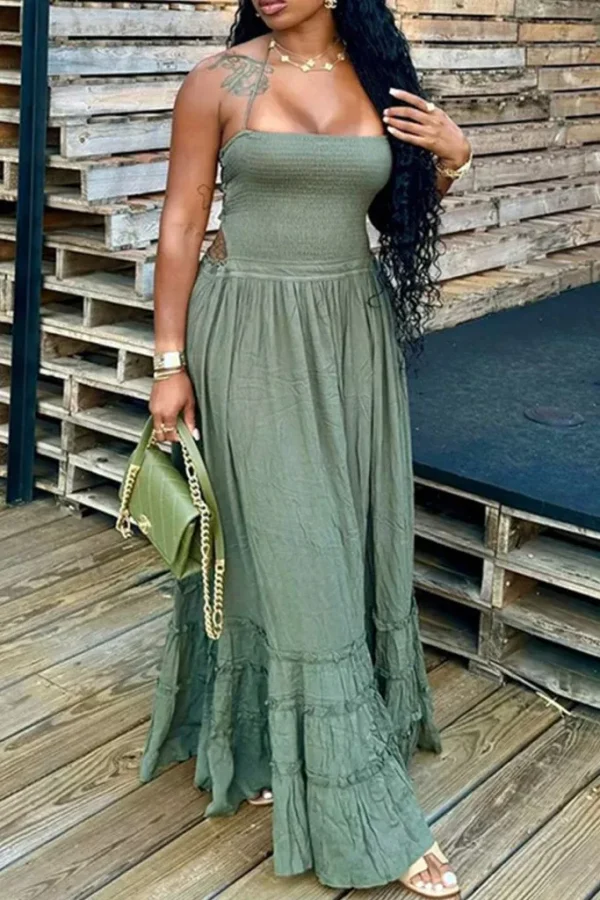 OrcaJump – Perfectly Flowy Maxi Slip Dress with Ruffles