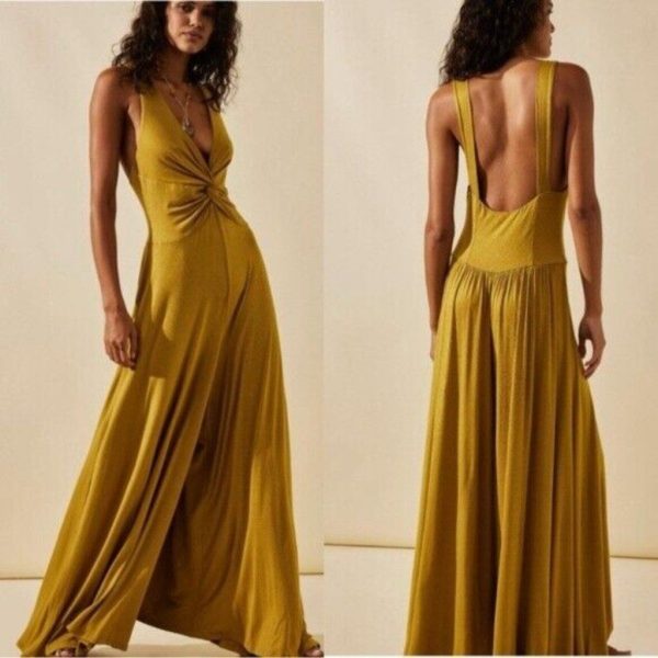 Free People Pants & Jumpsuits | Nwot Free People Harlow One Piece Jumpsuit In Honey Mustard | Color: Black/Red | Size: Various