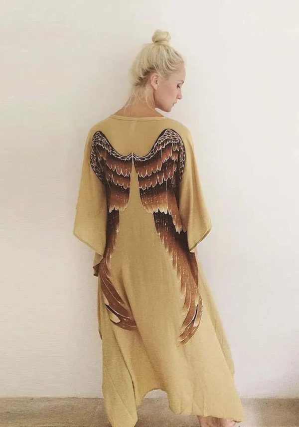 Short-Long Angel Wing KaftanViscose - Golden Goddess / S/M - AUS 12-16