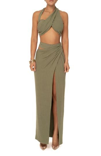 JLUXLABEL New Age Crop Top & Skirt Set in Green at Nordstrom, Size Large