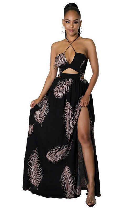 WOMEN FASHION LONG MAXI DRESSES - BLACK / XL