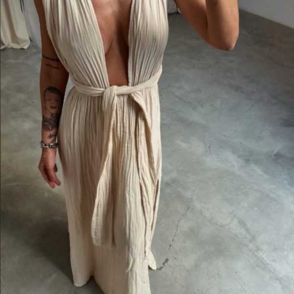 Goddess Dress,Long Summer Dress,Cleopatra Costume,Egyptian Dress,Boho Maxi Wedding Dress,High Slit Dress,Backless Dress, Mother Day Discount