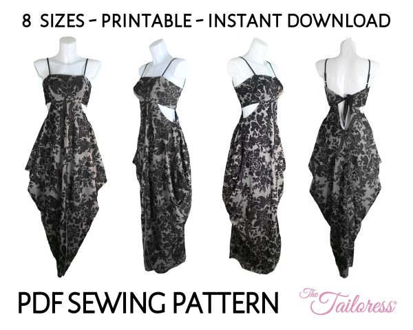 Libi Dress PDF Sewing Pattern Dresses PDF Pattern Sewing Patterns Women Pdf pattern Dress Pattern Draped Dress Pdf Summer Dress Pdf Cowls