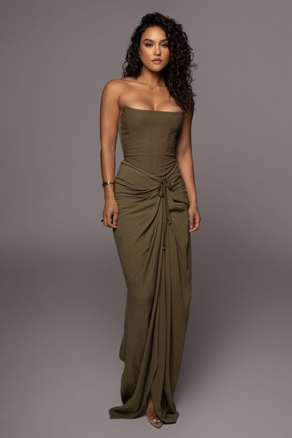 OLIVE FENIX REVERSIBLE LINEN CORSET:XS