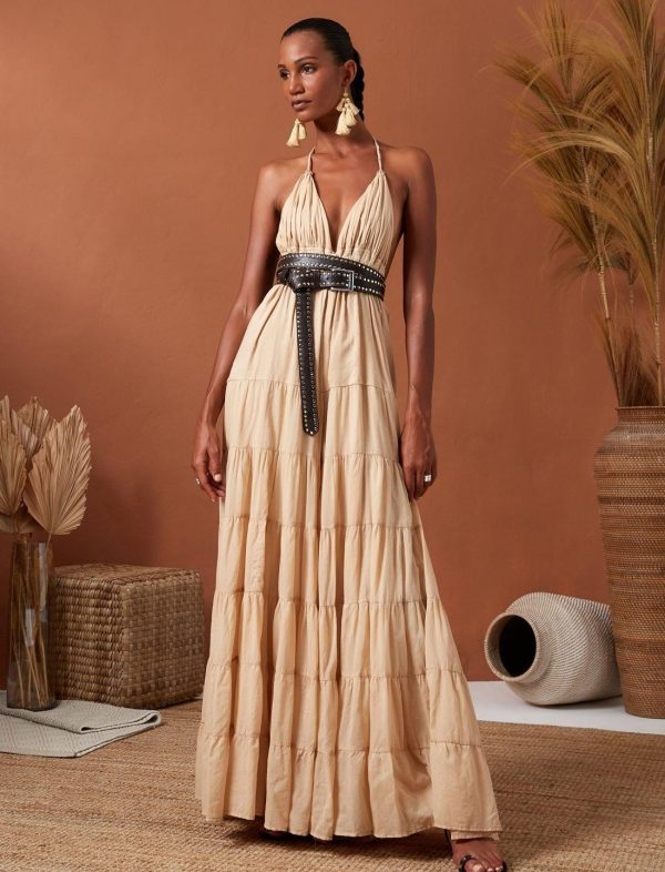 LOLA BOHEMIAN HALTER MAXI DRESS